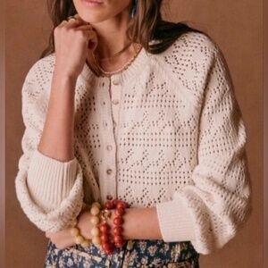 Sezane Capucine Cardigan Ecru Size XS